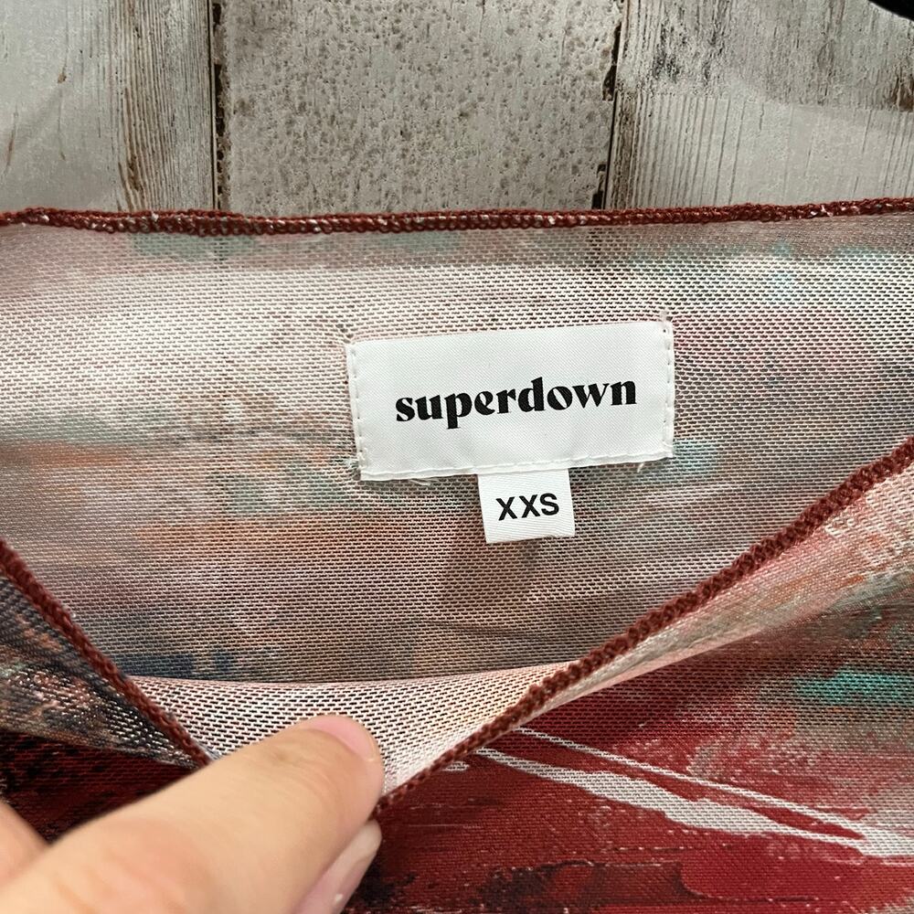 Superdown Revolve Red Multi Maddison Mesh Asymmet… - image 3